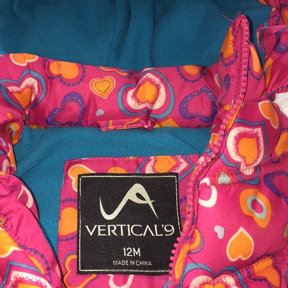 Vertical’9 Puffer Jacket Fleece lined with hoodie. Toddler Size 12 Months - Picture 6 of 8